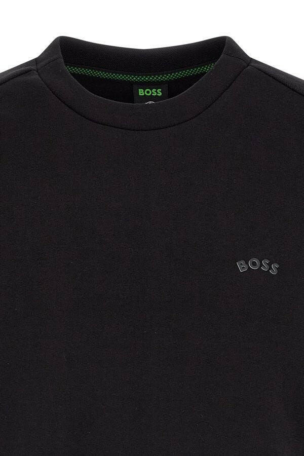 Hugo Boss Sweatshirt aus schwarzer Baumwolle mit Logodetails