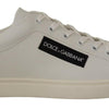 Dolce &amp; Gabbana Weiß Schwarz Leder Halbschuhe Sneakers