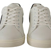 Dolce &amp; Gabbana Weiß Schwarz Leder Halbschuhe Sneakers