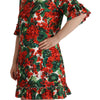 Dolce & Gabbana Multicolor Red Floral Shift Gown Dress