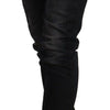 Acht Black Washed Cotton Low Waist Slim Fit Denim Jeans