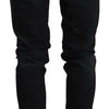 Acht Black Washed Cotton Low Waist Slim Fit Denim Jeans