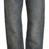 Acht Gray Washed Mid Waist Straight Denim Folded Hem Jeans