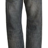 Acht Gray Washed Mid Waist Straight Denim Folded Hem Jeans