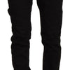 Acht – Schwarze Skinny-Jeans aus Baumwoll-Stretch-Denim mit niedriger Taille