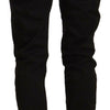 Acht – Schwarze Skinny-Jeans aus Baumwoll-Stretch-Denim mit niedriger Taille