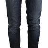Acht Blue Washed Cotton Low Waist Skinny Denim Jeans