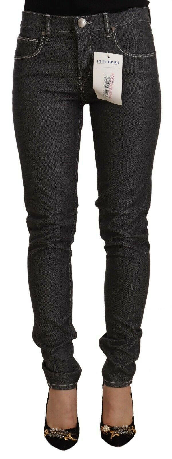 Acht – Schwarze Skinny-Jeans mit niedriger Taille und schmaler Passform