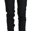 Acht Black Cotton Low Waist Slim Fit Denim Jeans