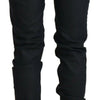 Acht Black Cotton Low Waist Slim Fit Denim Jeans