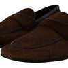 Dolce &amp; Gabbana Schuhe Kleid Loafers Braun Leder Slip Schuhe