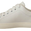 Dolce & Gabbana White Gold Leather Low Top Sneakers