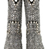 Dolce &amp; Gabbana Cowgirl-Stiefel aus schwarzem Wildleder mit Strass-Kristallen
