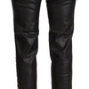 John Galliano Black Glittered Mid Waist Cotton Cropped Pants