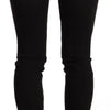 GF Ferre Black Washed Mid Waist Cotton Skinny Slim Fit Jeans