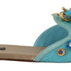 Dolce &amp; Gabbana Blaue Kristallsandalen aus exotischem Leder mit blauen Kristallen
