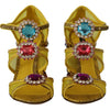 Dolce & Gabbana Yellow Leather Crystal Ayers Sandals Shoes