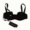 Dolce & Gabbana Black Polka Dot Satin Lace Balconette Bra