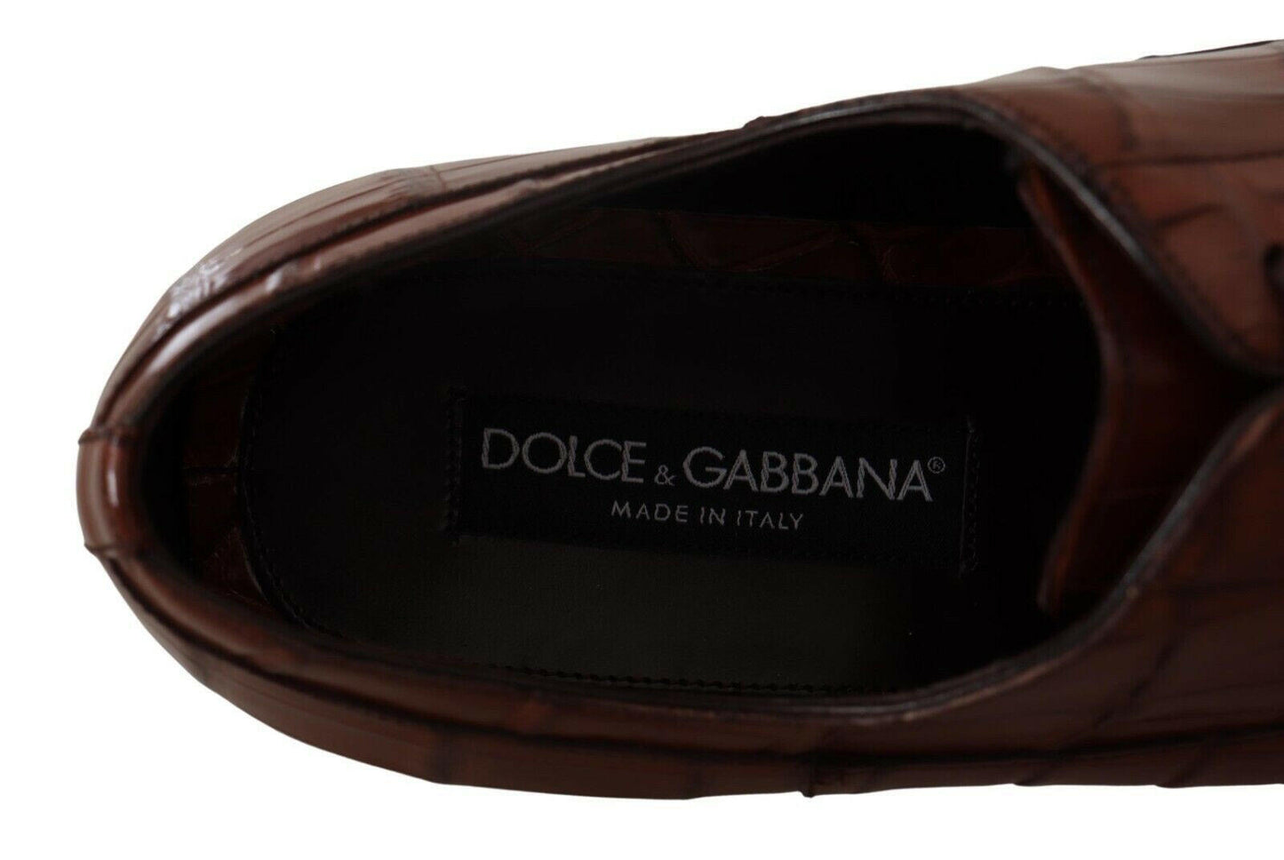 Chaussures habillées élégantes en cuir de crocodile exotique Dolce &amp; Gabbana
