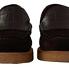 Mocassins élégants en daim et crocodile Dolce &amp; Gabbana marron