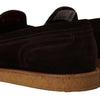 Mocassins élégants en daim et crocodile Dolce &amp; Gabbana marron