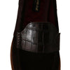 Mocassins élégants en daim et crocodile Dolce &amp; Gabbana marron