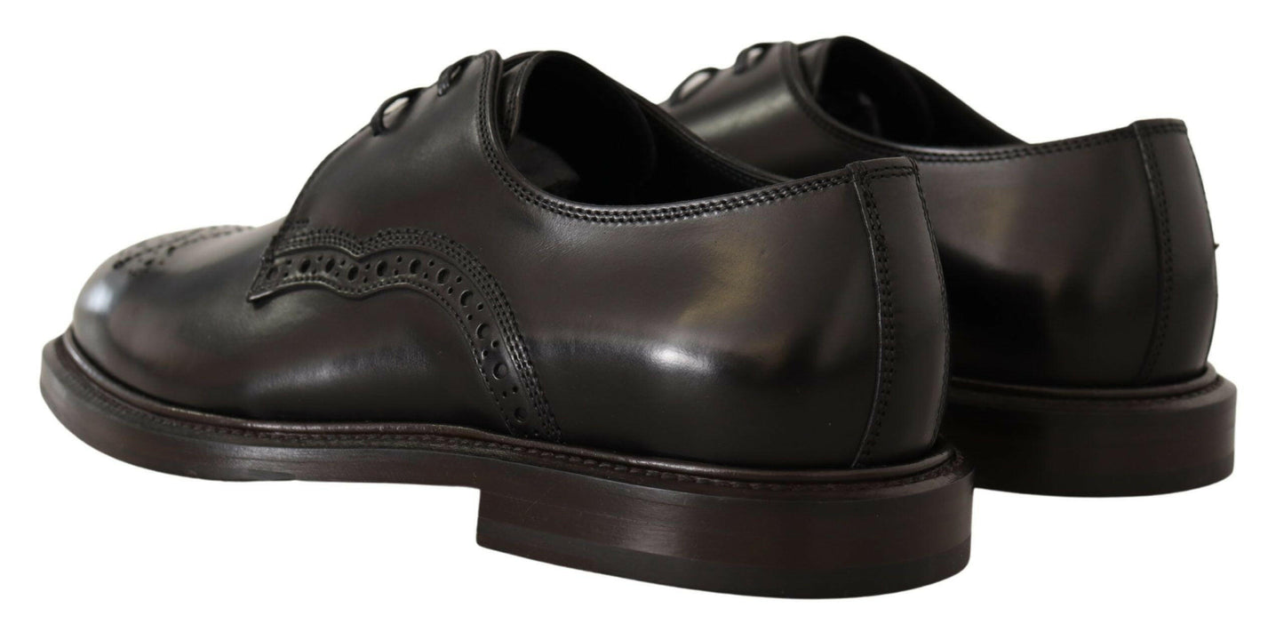 Dolce & Gabbana Black Leather Dress Formal Derby Shoes