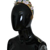 Dolce & Gabbana Gold Crystal Purple Hortensia Headband Crown Diadem