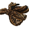 Dolce &amp; Gabbana Gold Kristall Perlen Pailletten Seide Schleife Stirnband Diadem