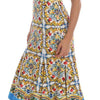 Dolce & Gabbana White Majoilca Sleeveless Sheath A-line Dress