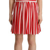 Dolce & Gabbana Red White Stripes Silk Mini A-line Dress