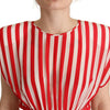 Dolce & Gabbana Red White Stripes Silk Mini A-line Dress
