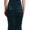 Dolce & Gabbana Turquoise Bustier Bodice Draped Midi Dress