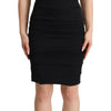 Dolce & Gabbana Bodycon Black Silk Off Shoulder Sheath Bodycon Dress