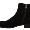 Dolce & Gabbana Black Suede Leather Chelsea Mens Boots Shoes