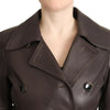 Dolce & Gabbana Dark Brown Leather Long Sleeves Belted Jacket