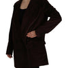 Dolce & Gabbana Bordeaux Corduroy Cotton Blazer Oversized Jacket
