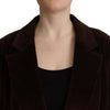 Dolce & Gabbana Bordeaux Corduroy Cotton Blazer Oversized Jacket