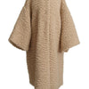 Dolce & Gabbana Beige Cashmere Wool Faux Fur Coat Jacket