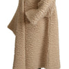 Dolce & Gabbana Beige Cashmere Wool Faux Fur Coat Jacket