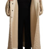 Dolce & Gabbana Beige Cashmere Wool Faux Fur Coat Jacket