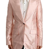 Dolce & Gabbana Pink Satin Long Sleeves Blazer Coat Jacket