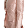 Dolce & Gabbana Pink Satin Long Sleeves Blazer Coat Jacket