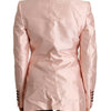 Dolce & Gabbana Pink Satin Long Sleeves Blazer Coat Jacket