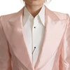 Dolce & Gabbana Pink Satin Long Sleeves Blazer Coat Jacket