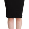 Dolce & Gabbana Black High Waist Knee Length Pencil Cut Skirt