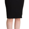Dolce & Gabbana Black High Waist Knee Length Pencil Cut Skirt