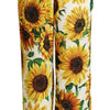 Dolce &amp; Gabbana – Weiße Hose mit weitem Bein und Sonnenblumen-Print, mittlere Taille
