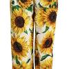 Dolce &amp; Gabbana – Weiße Hose mit weitem Bein und Sonnenblumen-Print, mittlere Taille