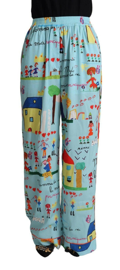 Pantalon imprimé élégant à jambes larges Dolce &amp; Gabbana
